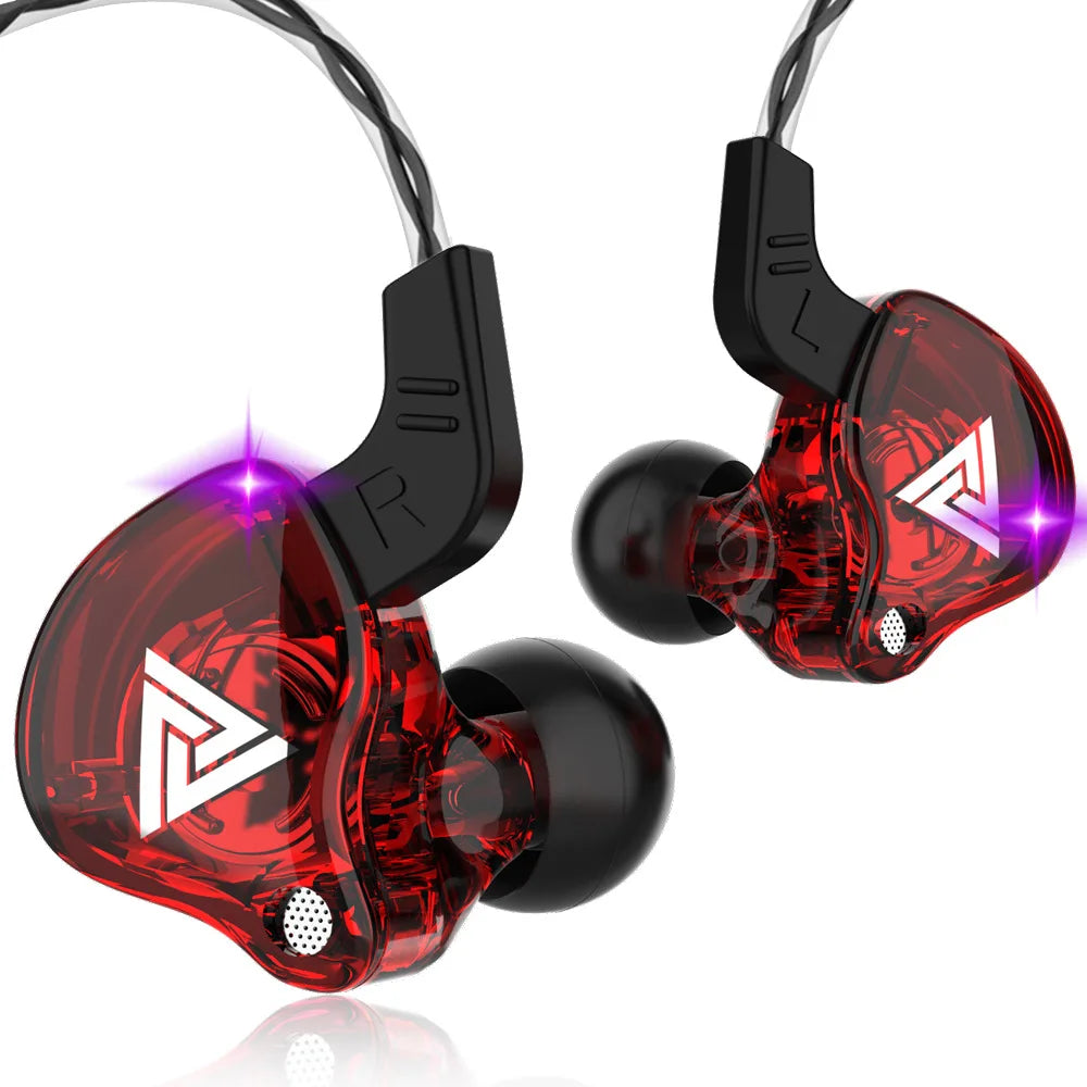 QKZ AK6 Sports Earphones In-Ear Wired 3.5mm with Microphone Heavy Bass 1.2m Cord Mobile Phone Headphones Factory Direct Supply