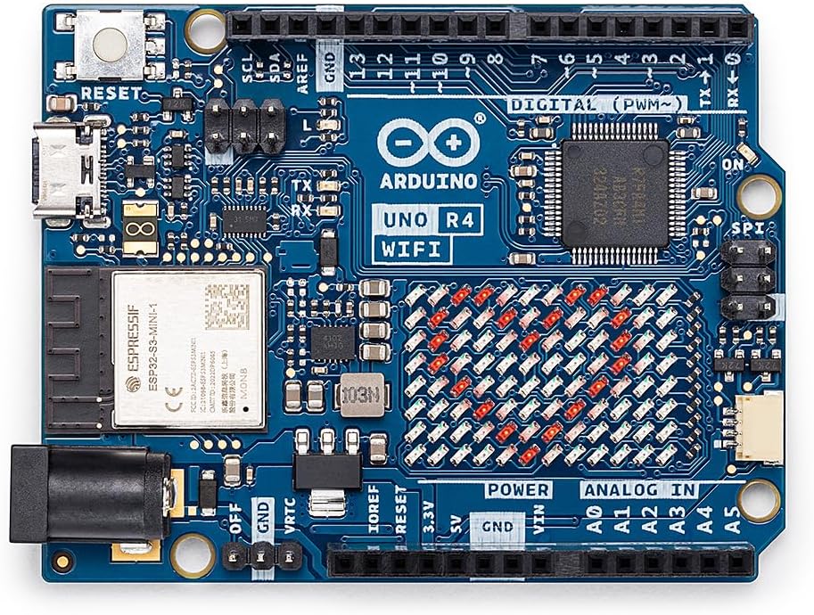 Arduino UNO R4 WiFi [ABX00087] - Renesas RA4M1 / ESP32-S3 - Wi-Fi, Bluetooth, USB-C, CAN, DAC, OP AMP, connettore Qwiic, matrice LED 12x8