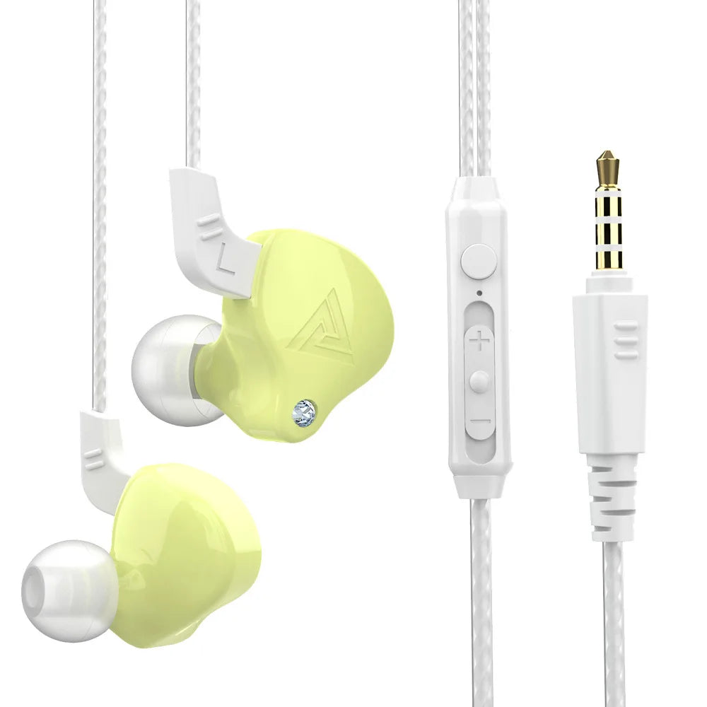QKZ AK6 Sports Earphones In-Ear Wired 3.5mm with Microphone Heavy Bass 1.2m Cord Mobile Phone Headphones Factory Direct Supply