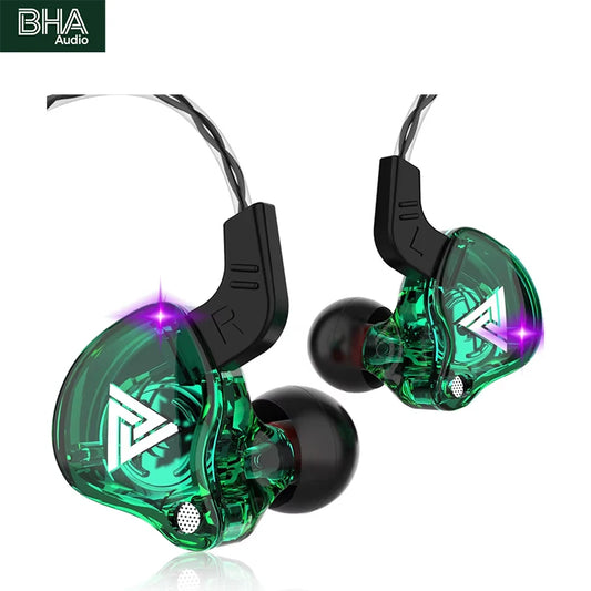 QKZ AK6 Sports Earphones In-Ear Wired 3.5mm with Microphone Heavy Bass 1.2m Cord Mobile Phone Headphones Factory Direct Supply