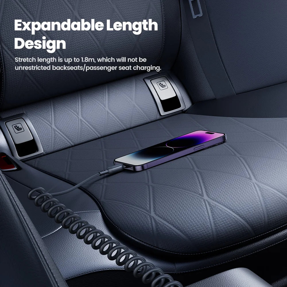 Toocki USB C Lightning Cavo Primavera Retrattile Caricatore Del Telefono Per Auto Cavo di Ricarica Veloce per iPhone 14 13 12 11 Pro Max XR XS 8 7