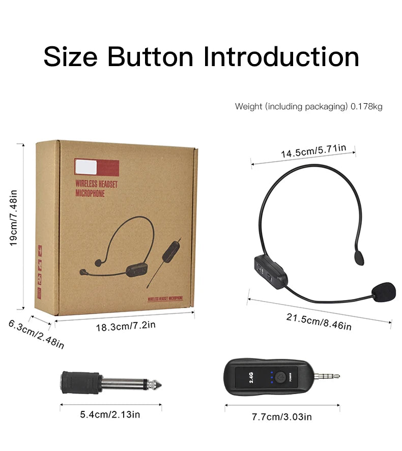 Trasmettitore set microfono lavalier wireless montato sulla testa 2.4G con ricevitore per amplificatore altoparlante vocale guida turistica didattica