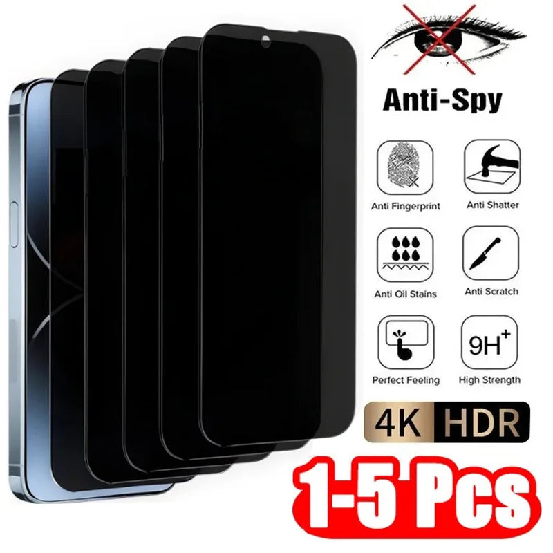 1-5PCS Anti Peep Privacy Vetro Temperato Per iPhone 12 13 14 15 Pro Max 16 17 Protezione Dello Schermo Anti Spy