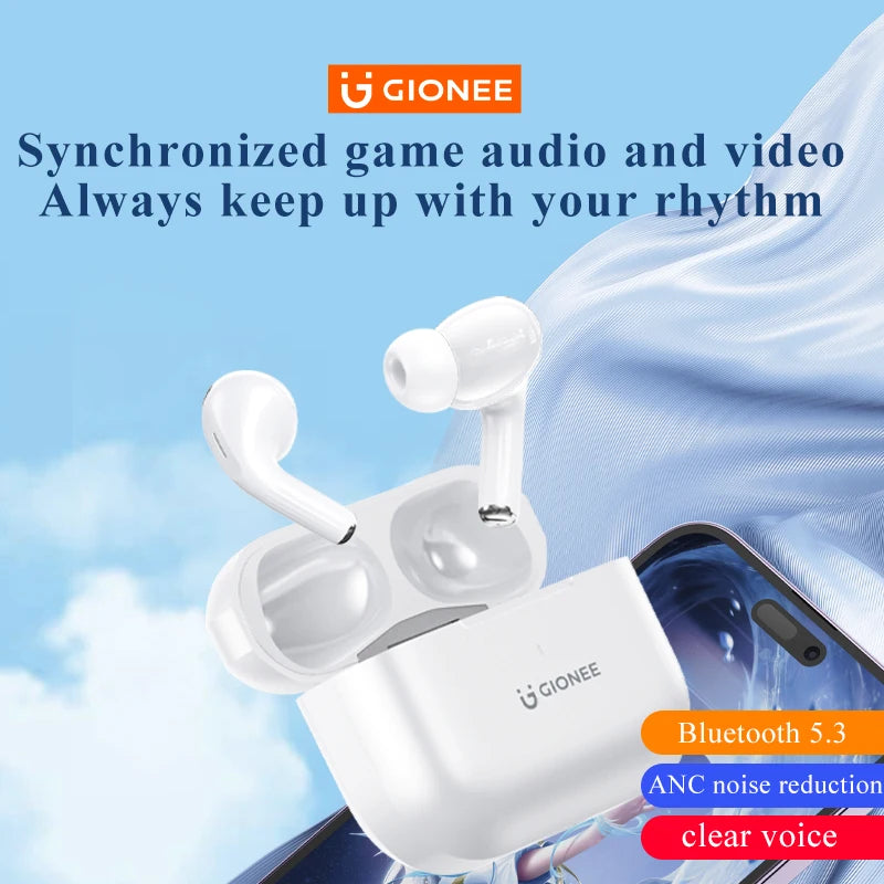 GIONEE JL005 Pro ANC auricolare Bluetooth 5.3 Hybrid -48dB cancellazione del rumore cuffie Wireless supporto auricolari Audio spaziali 3D
