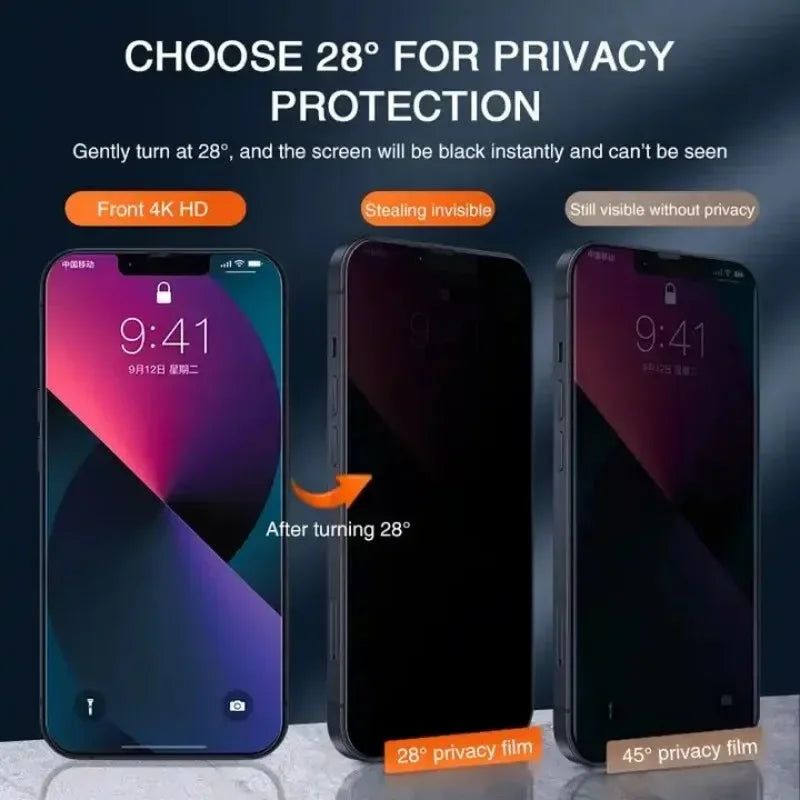 1-5PCS Anti Peep Privacy Vetro Temperato Per iPhone 12 13 14 15 Pro Max 16 17 Protezione Dello Schermo Anti Spy