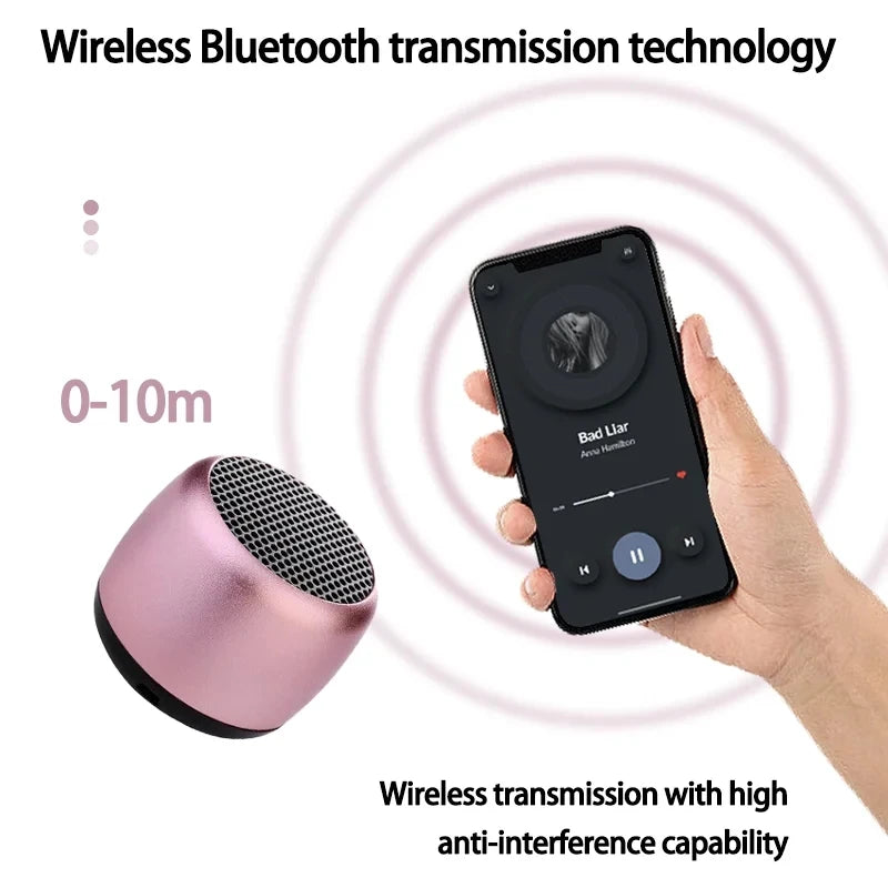 M1 Mini altoparlante piccolo compatibile con Bluetooth Portatile intelligente One Drag Two Subwoofer audio wireless in metallo con cannone in acciaio piccolo