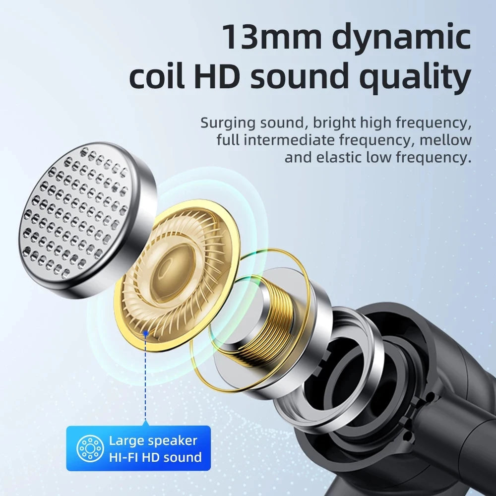Auricolare wireless Bluetooth 5.4 con gancio per l'orecchio Cuffie da guida a orecchio singolo con auricolari vivavoce con cancellazione del rumore CVC8.0 a doppio microfono