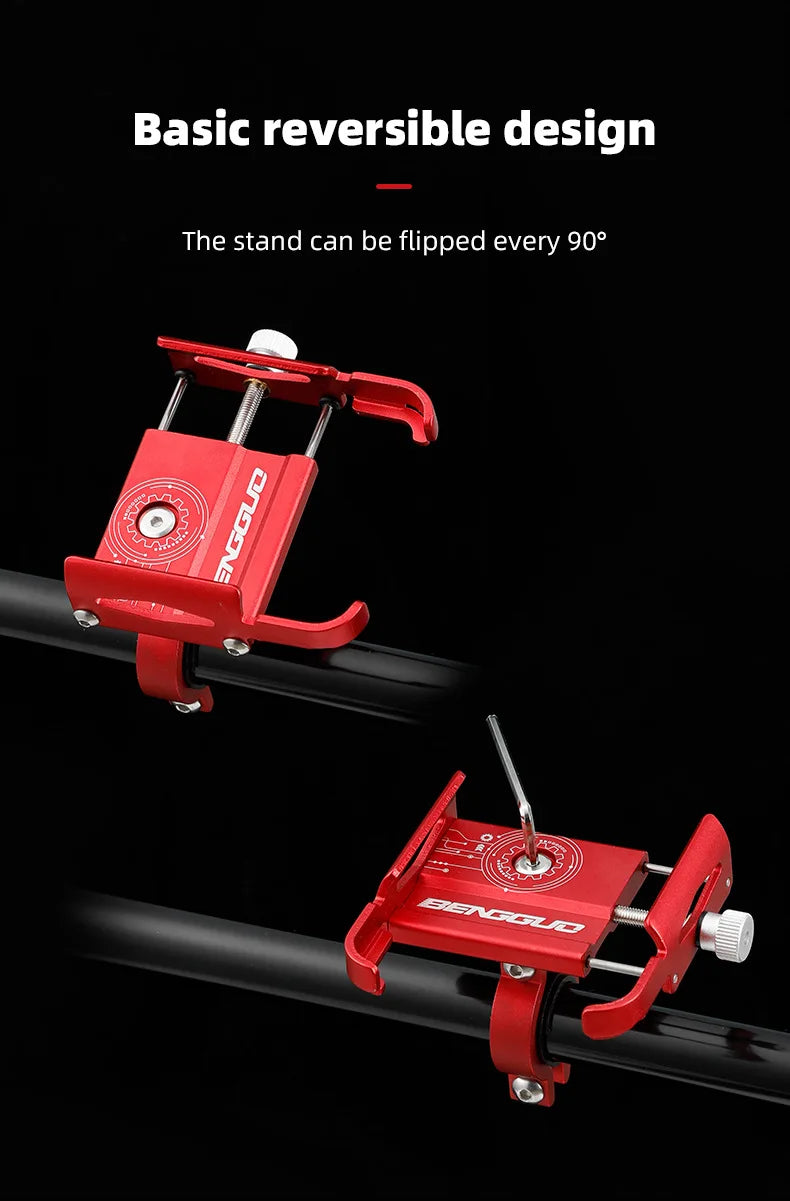 Supporto per telefono da bicicletta 360 °   Rotazione in lega di alluminio MTB bici telefono staffa GPS scooter moto manubrio supporto supporto per telefono cellulare