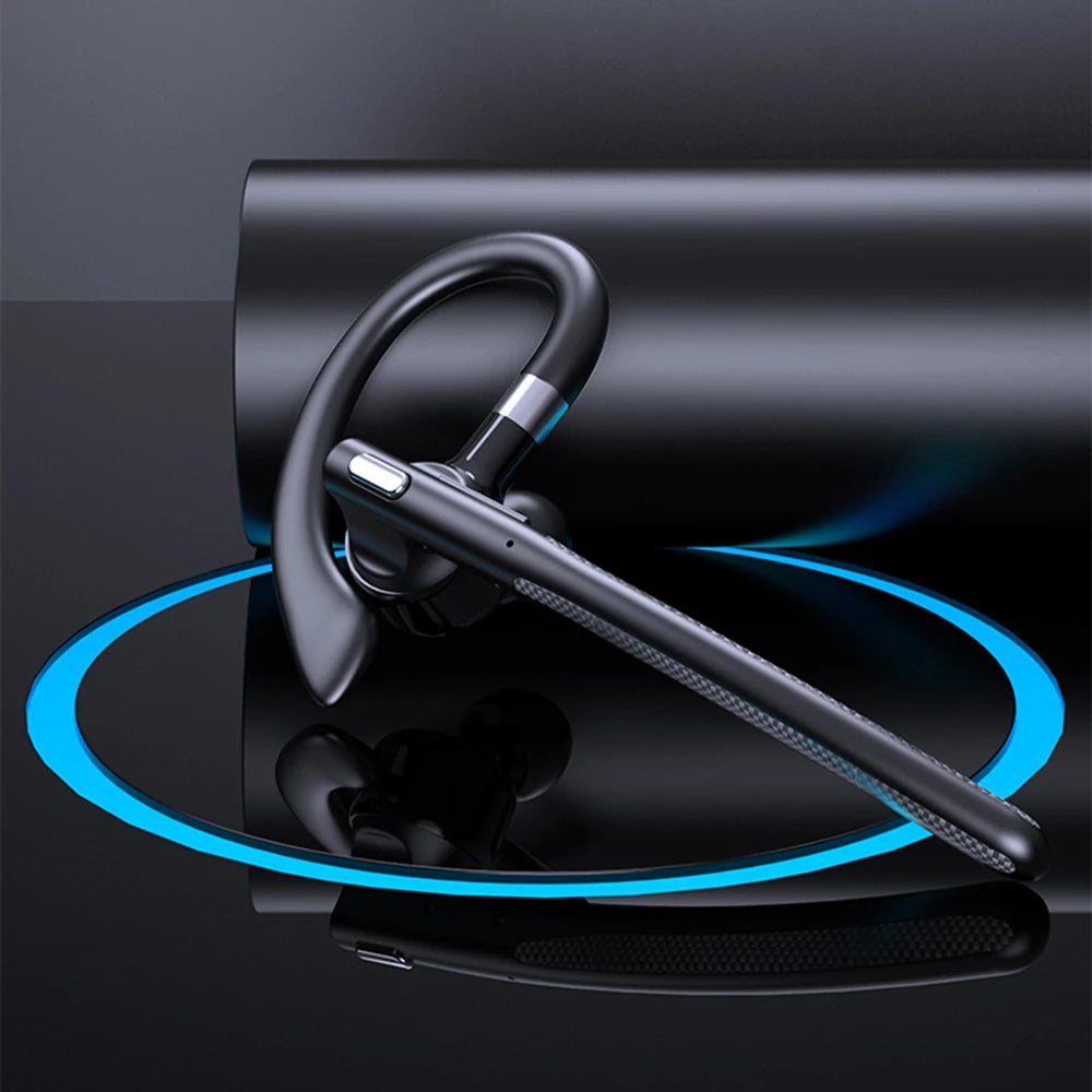 Auricolare wireless Bluetooth 5.4 con gancio per l'orecchio Cuffie da guida a orecchio singolo con auricolari vivavoce con cancellazione del rumore CVC8.0 a doppio microfono