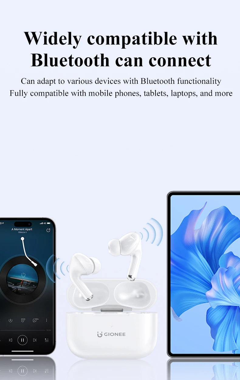 GIONEE JL005 Pro ANC auricolare Bluetooth 5.3 Hybrid -48dB cancellazione del rumore cuffie Wireless supporto auricolari Audio spaziali 3D
