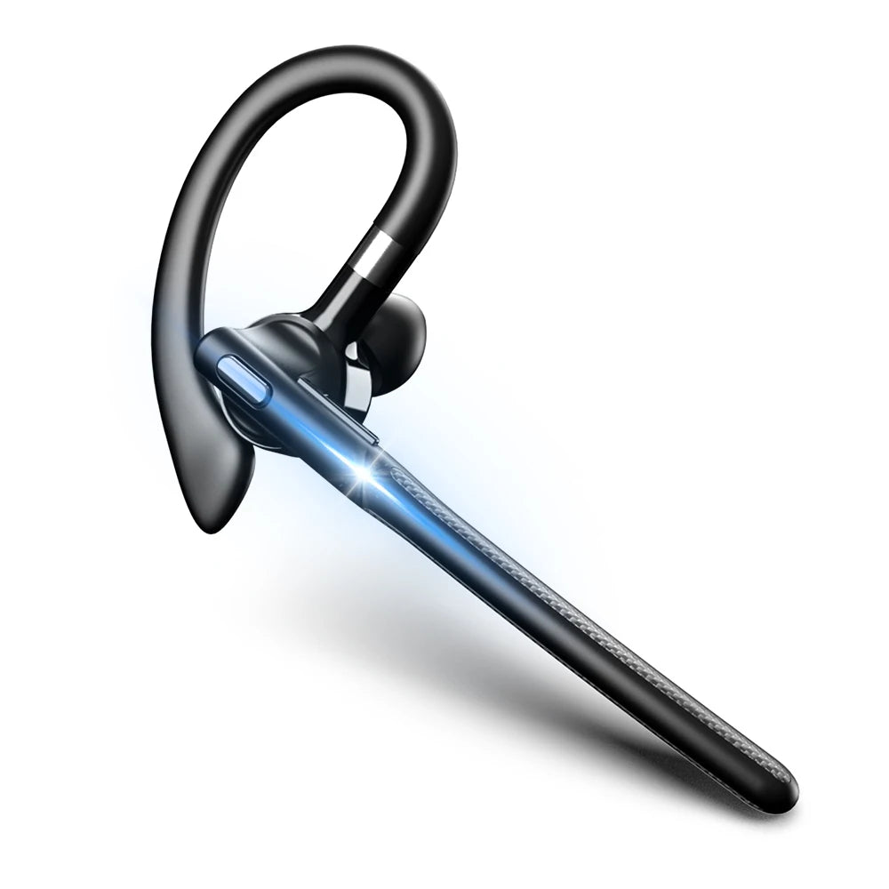 Auricolare wireless Bluetooth 5.4 con gancio per l'orecchio Cuffie da guida a orecchio singolo con auricolari vivavoce con cancellazione del rumore CVC8.0 a doppio microfono