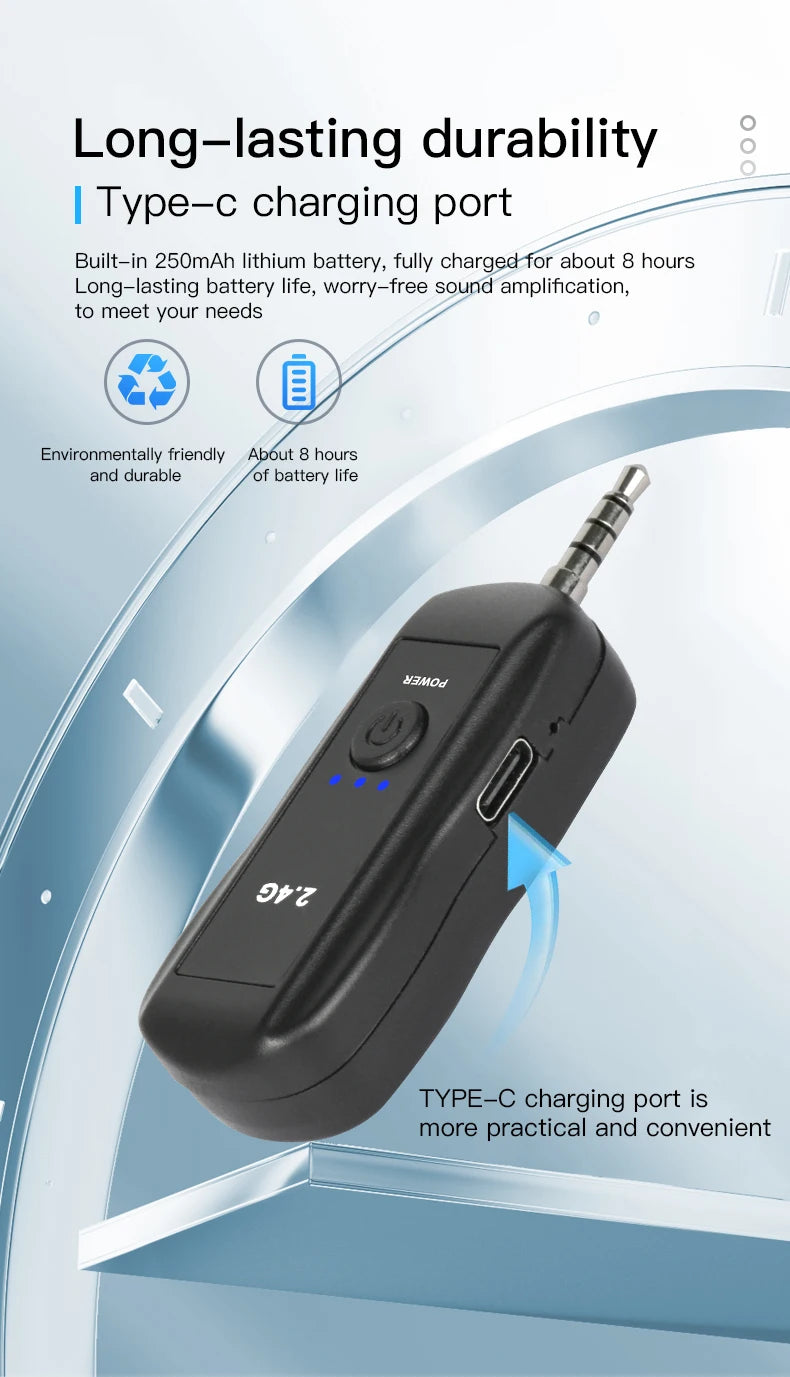 Trasmettitore set microfono lavalier wireless montato sulla testa 2.4G con ricevitore per amplificatore altoparlante vocale guida turistica didattica