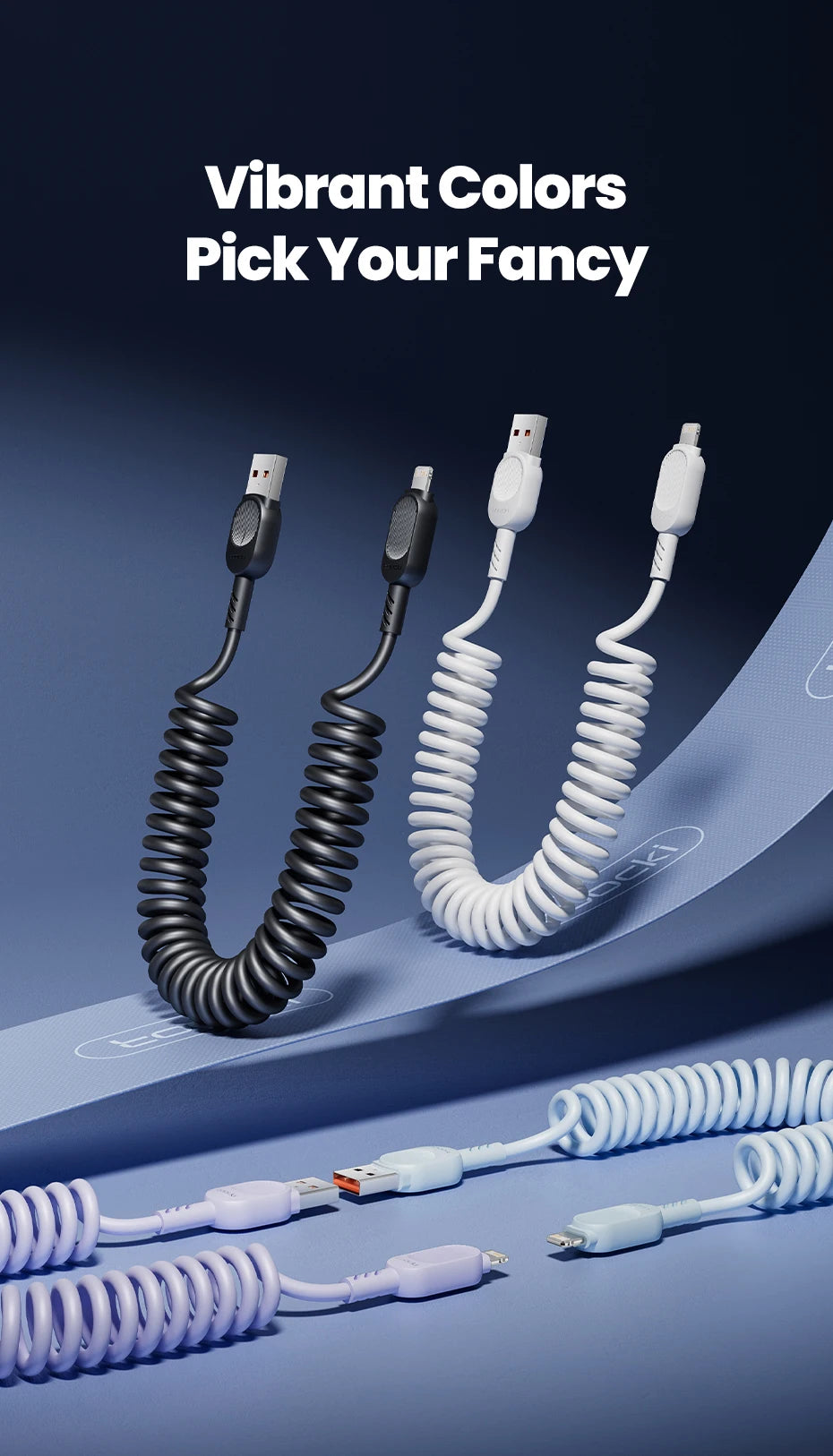 Toocki USB C Lightning Cavo Primavera Retrattile Caricatore Del Telefono Per Auto Cavo di Ricarica Veloce per iPhone 14 13 12 11 Pro Max XR XS 8 7