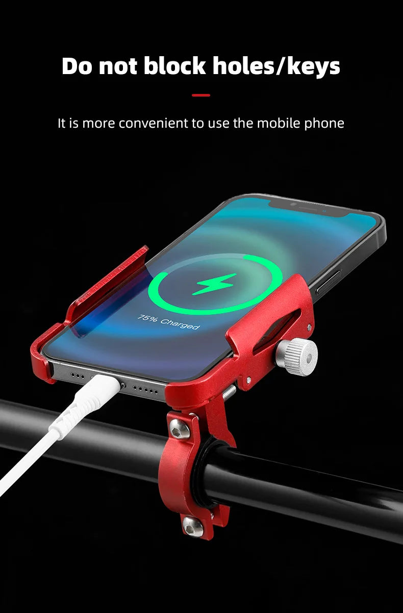 Supporto per telefono da bicicletta 360 °   Rotazione in lega di alluminio MTB bici telefono staffa GPS scooter moto manubrio supporto supporto per telefono cellulare