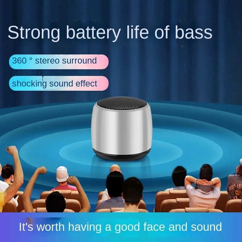 M1 Mini altoparlante piccolo compatibile con Bluetooth Portatile intelligente One Drag Two Subwoofer audio wireless in metallo con cannone in acciaio piccolo