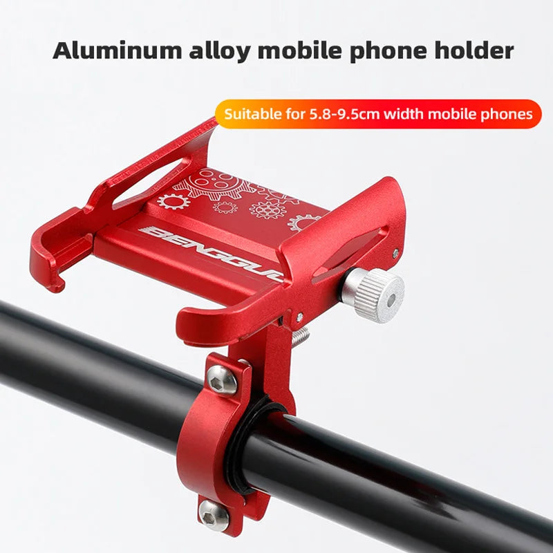 Supporto per telefono da bicicletta 360 °   Rotazione in lega di alluminio MTB bici telefono staffa GPS scooter moto manubrio supporto supporto per telefono cellulare