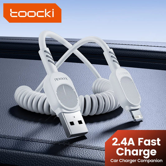 Toocki USB C Lightning Cavo Primavera Retrattile Caricatore Del Telefono Per Auto Cavo di Ricarica Veloce per iPhone 14 13 12 11 Pro Max XR XS 8 7