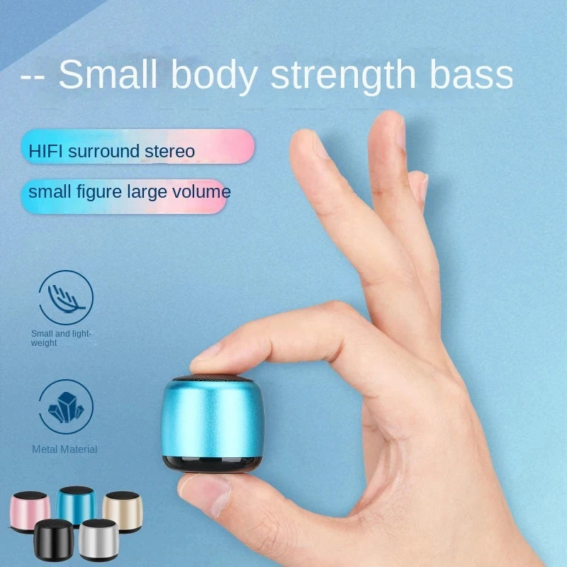 M1 Mini altoparlante piccolo compatibile con Bluetooth Portatile intelligente One Drag Two Subwoofer audio wireless in metallo con cannone in acciaio piccolo