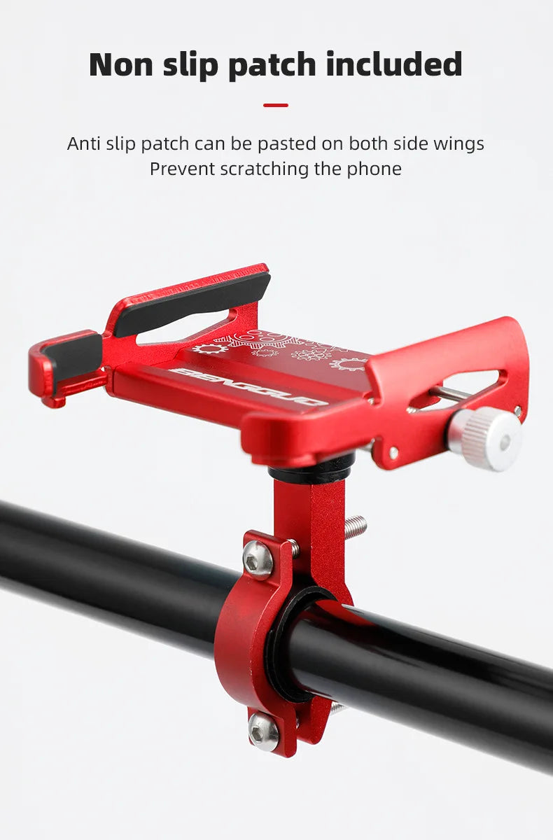 Supporto per telefono da bicicletta 360 °   Rotazione in lega di alluminio MTB bici telefono staffa GPS scooter moto manubrio supporto supporto per telefono cellulare