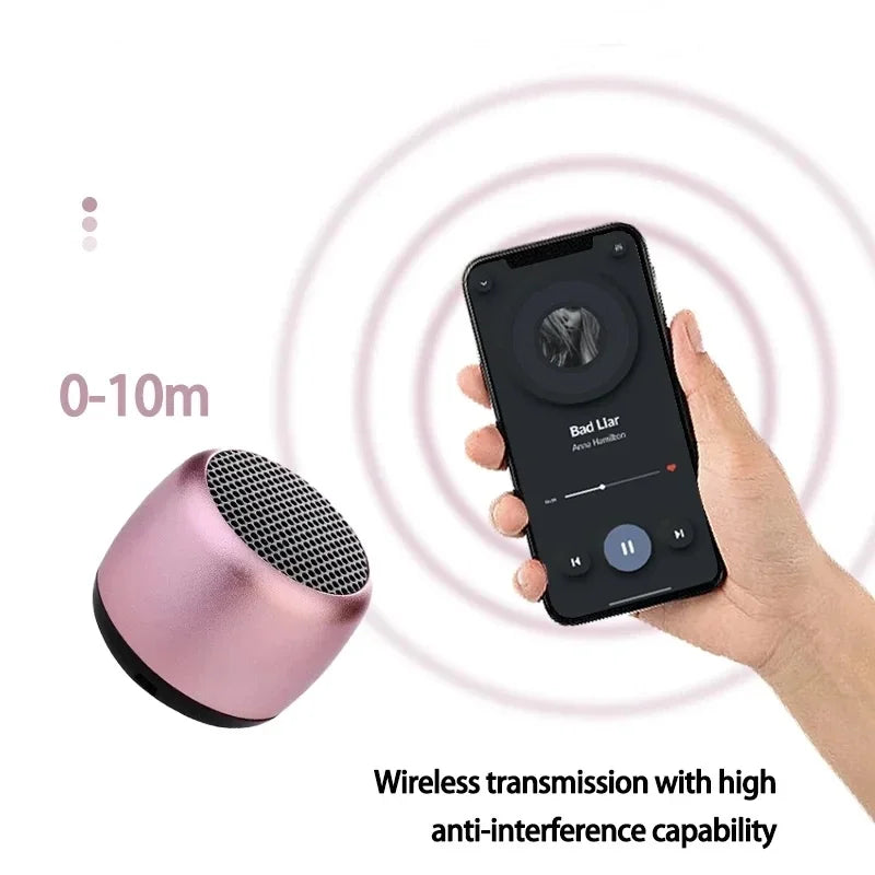 M1 Mini altoparlante piccolo compatibile con Bluetooth Portatile intelligente One Drag Two Subwoofer audio wireless in metallo con cannone in acciaio piccolo