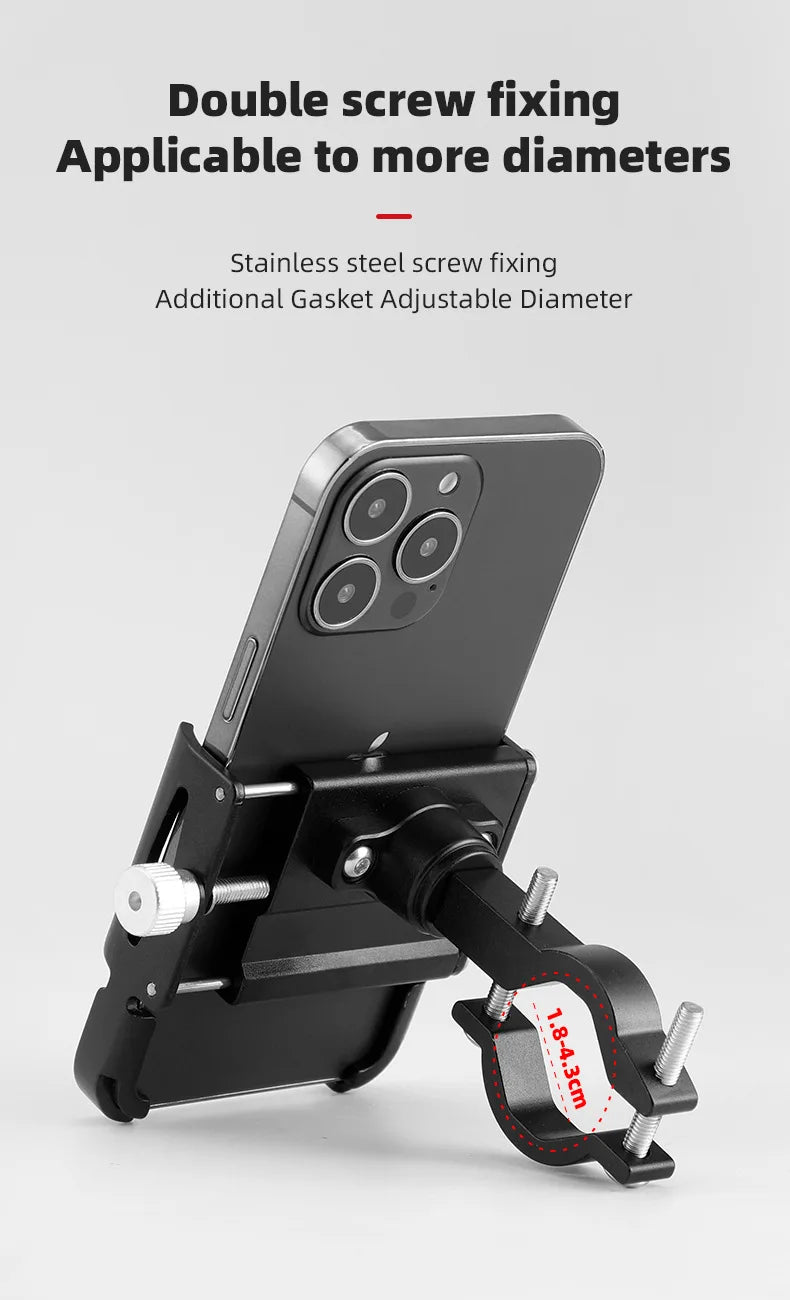 Supporto per telefono da bicicletta 360 °   Rotazione in lega di alluminio MTB bici telefono staffa GPS scooter moto manubrio supporto supporto per telefono cellulare