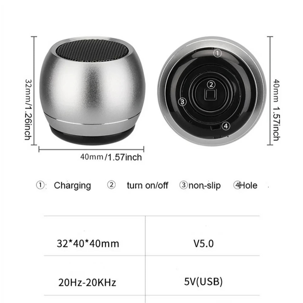 M1 Mini altoparlante piccolo compatibile con Bluetooth Portatile intelligente One Drag Two Subwoofer audio wireless in metallo con cannone in acciaio piccolo